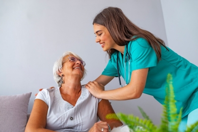 the nurse and the elderly woman