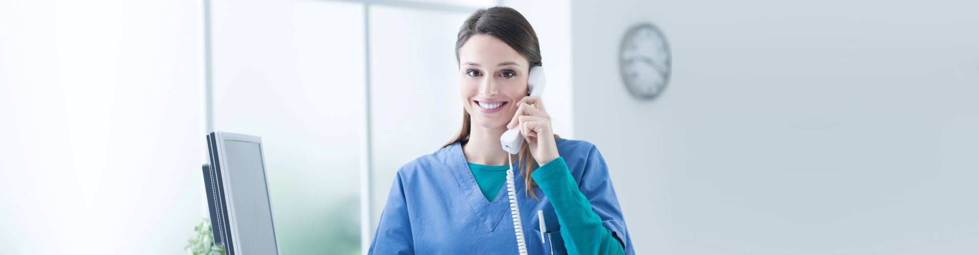 a caregiver woman on a phone